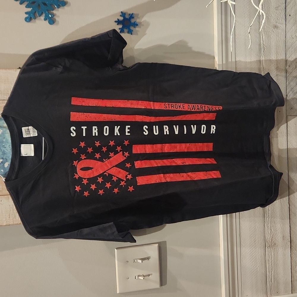 NWT Amazon Stroke Survivor Men's sz L tshirt